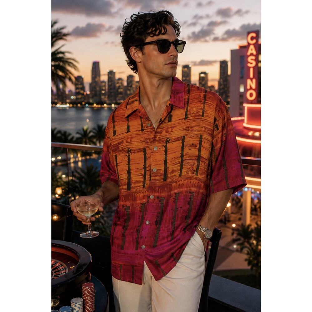InSerch Limited Edition Button Up Shirt Men’s XL Beach Casual Made In UAE NWT